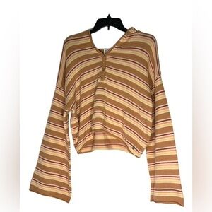 ROXY Side Swipe Cropped Poncho Hoodie